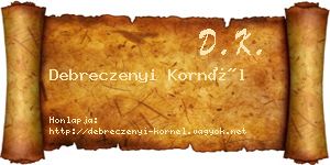 Debreczenyi Kornél névjegykártya