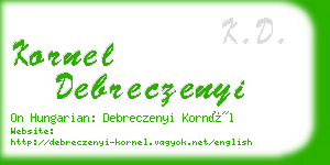 kornel debreczenyi business card